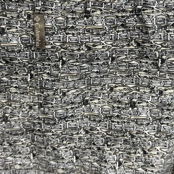 VTG Columbia Sportswear Button Up Cotton AOP Fish‎ Men's 2XL Camping Hiking - Picture 2 of 4